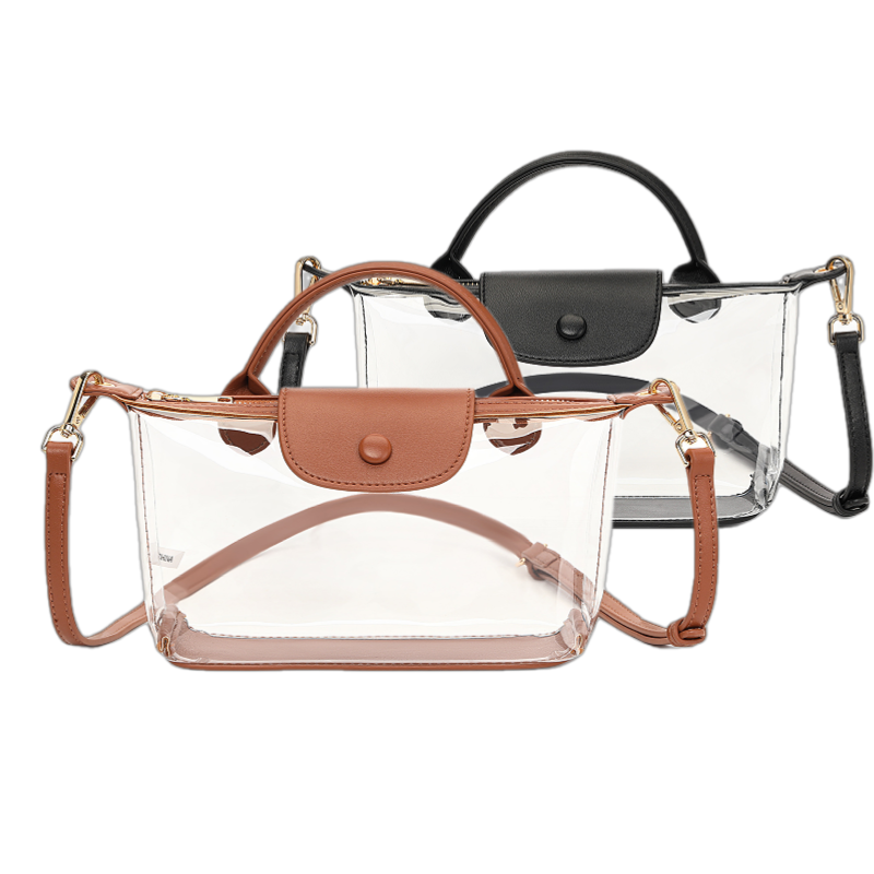 Premium Clear Crossbody Bag with Privacy Base | Stadium Approved