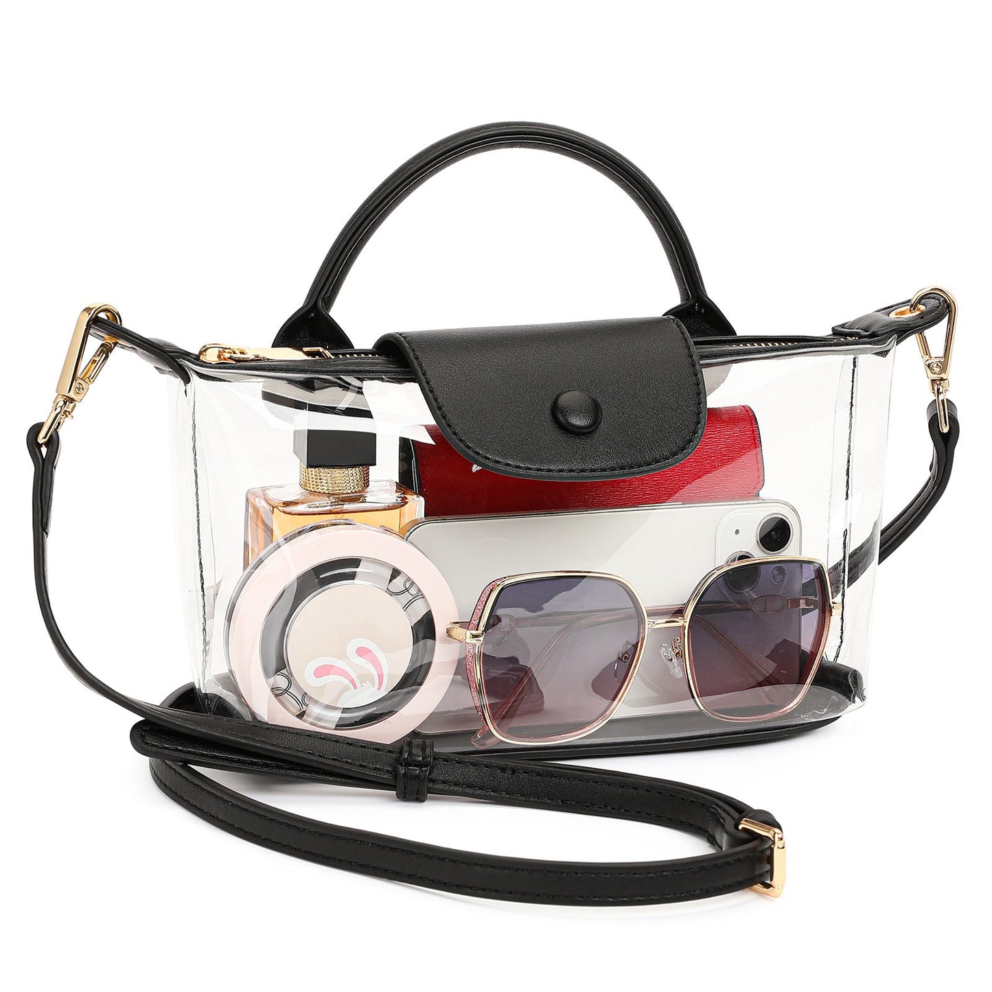 Premium Clear Crossbody Bag with Privacy Base | Stadium Approved