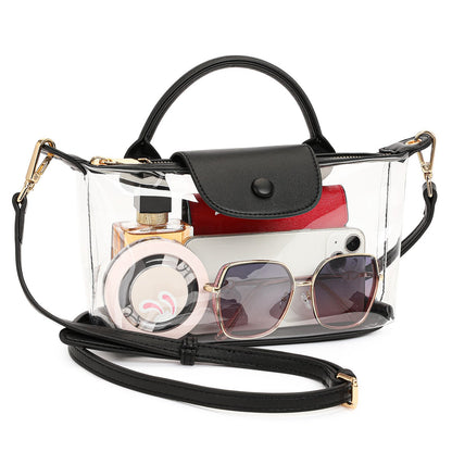 Premium Clear Crossbody Bag with Privacy Base | Stadium Approved