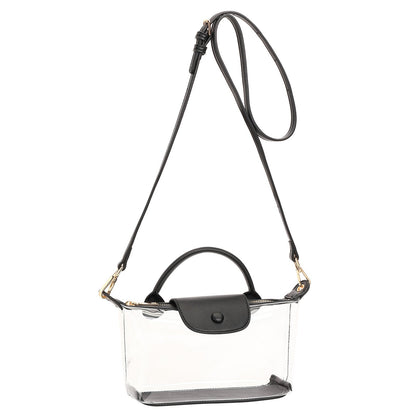 Premium Clear Crossbody Bag with Privacy Base | Stadium Approved
