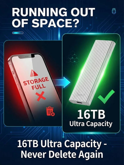 🔥16TB Portable SSD – High Speed, Massive Storage, 50K+ Sold