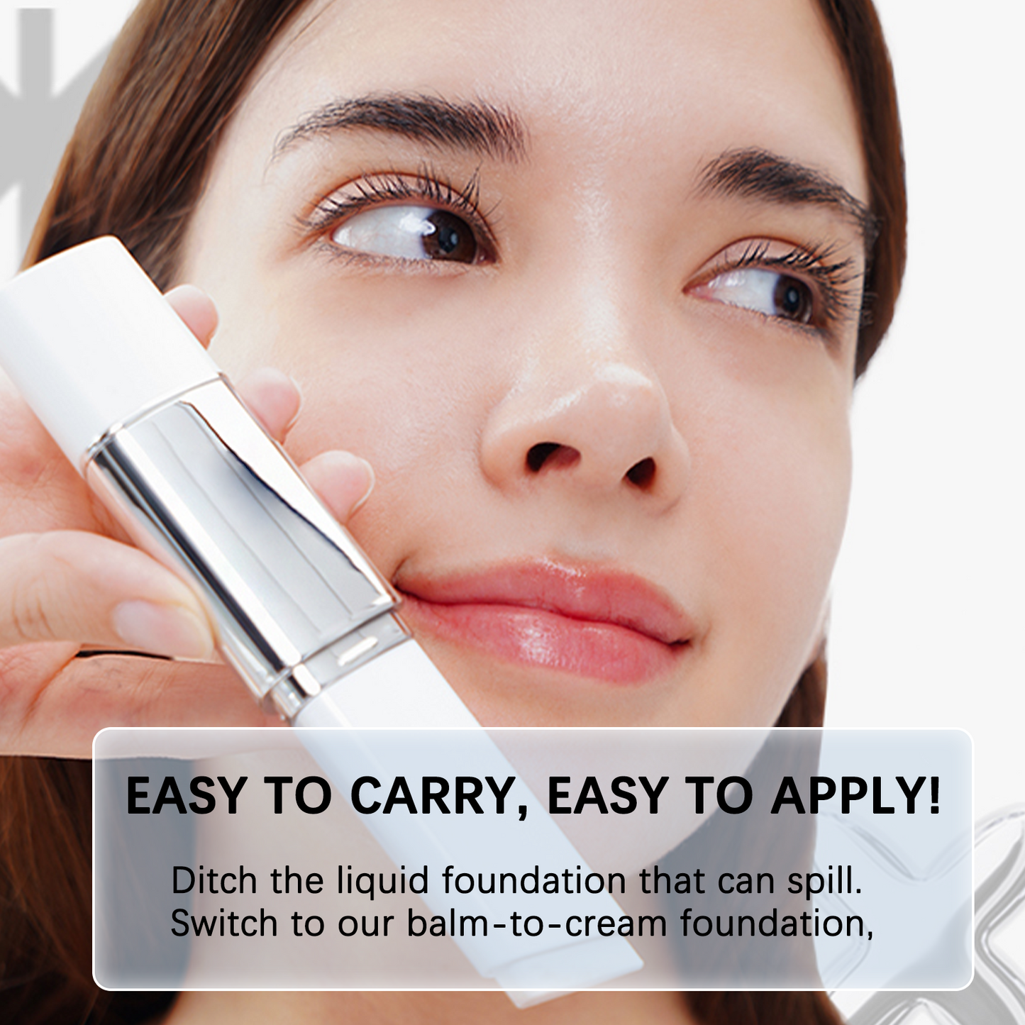 Skin-Like Dewy Foundation Stick No Shade Guessing • Adapts to Most Skin Tones • Non-Greasy, Buildable Coverage