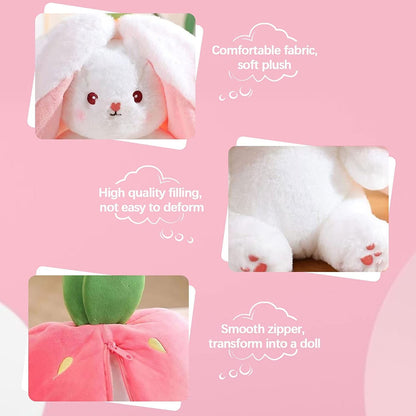 🐰Hide-and-Seek Reversible Bunny Plush (Strawberry🍓 & Carrot🥕 Edition)