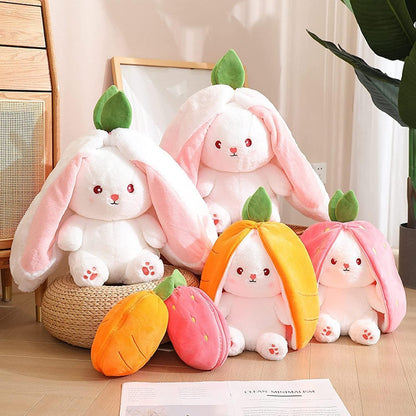 🐰Hide-and-Seek Reversible Bunny Plush (Strawberry🍓 & Carrot🥕 Edition)