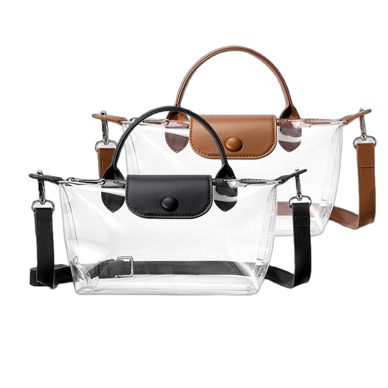 Premium Clear Crossbody Bag with Privacy Base | Stadium Approved