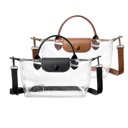 Premium Clear Crossbody Bag with Privacy Base | Stadium Approved