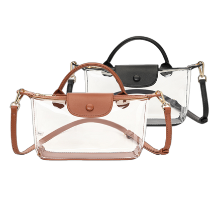 Premium Clear Crossbody Bag with Privacy Base | Stadium Approved