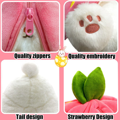 🐰Hide-and-Seek Reversible Bunny Plush (Strawberry🍓 & Carrot🥕 Edition)