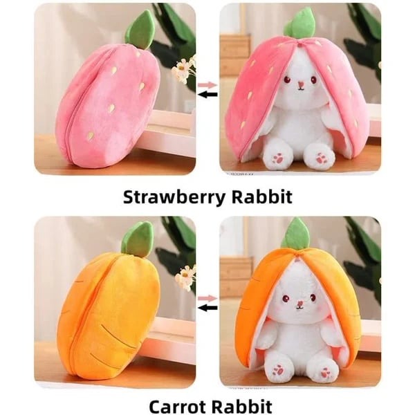 🐰Hide-and-Seek Reversible Bunny Plush (Strawberry🍓 & Carrot🥕 Edition)