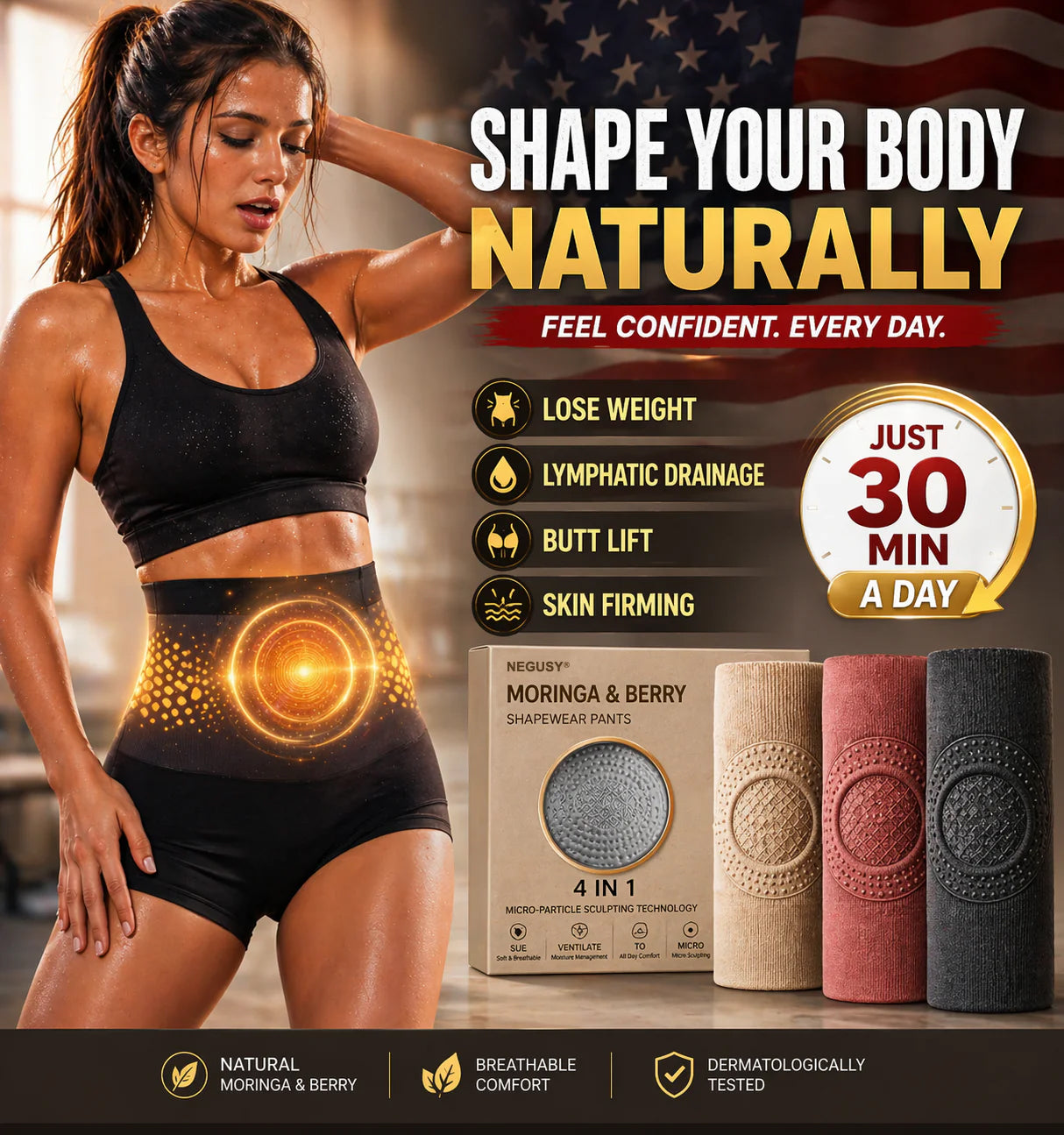✅ Official NEGUSY® Store | 2026 4-in-1 Moringa & Berberine Sculpting Shorts — Comfortable Tummy Control & All-Day Body Support