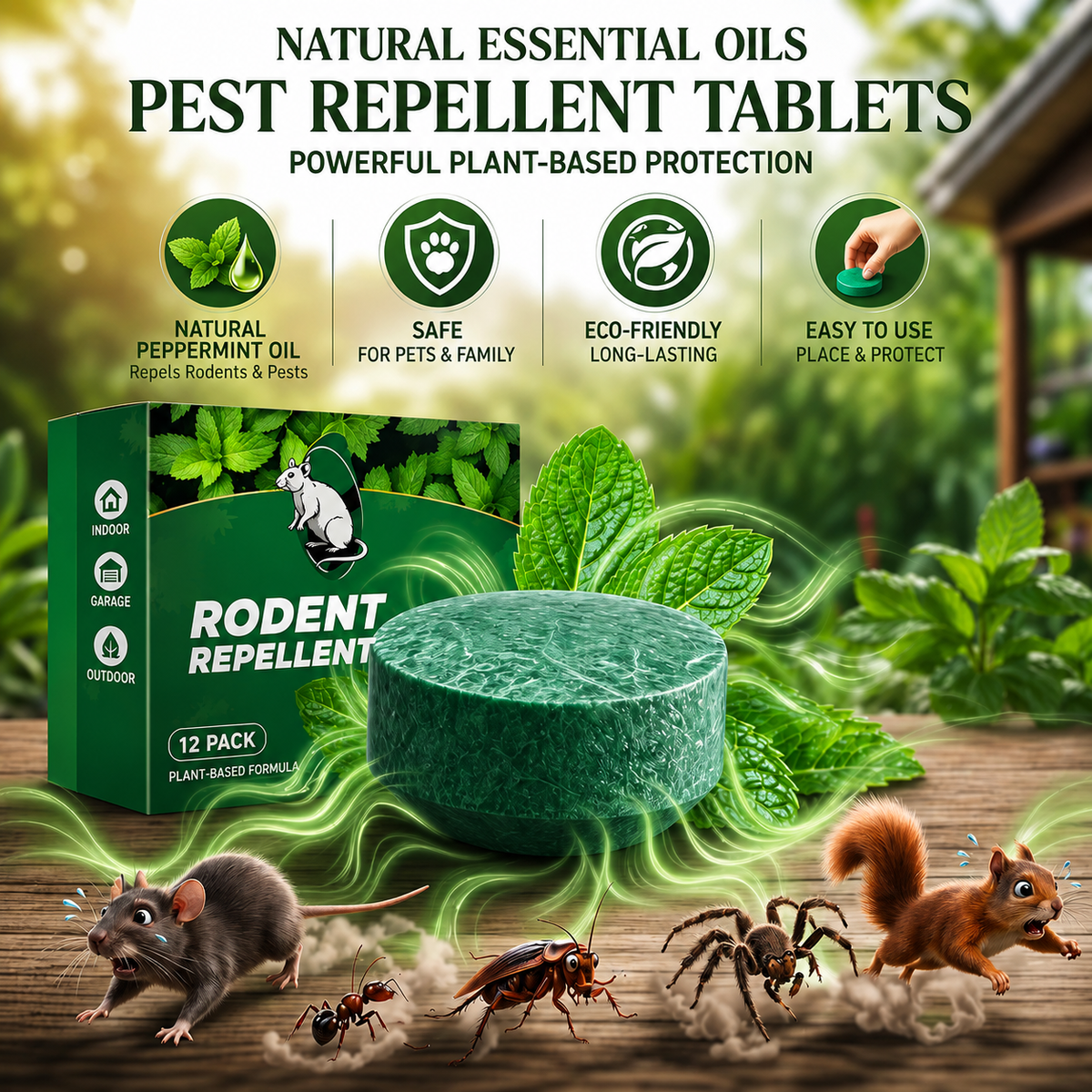 🌿 Natural Peppermint Rodent Repellent – 12 Pack, Half Price Today!