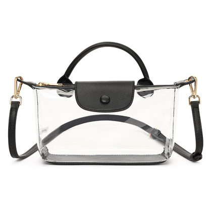Premium Clear Crossbody Bag with Privacy Base | Stadium Approved