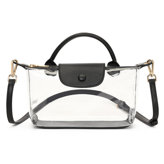 Premium Clear Crossbody Bag with Privacy Base | Stadium Approved