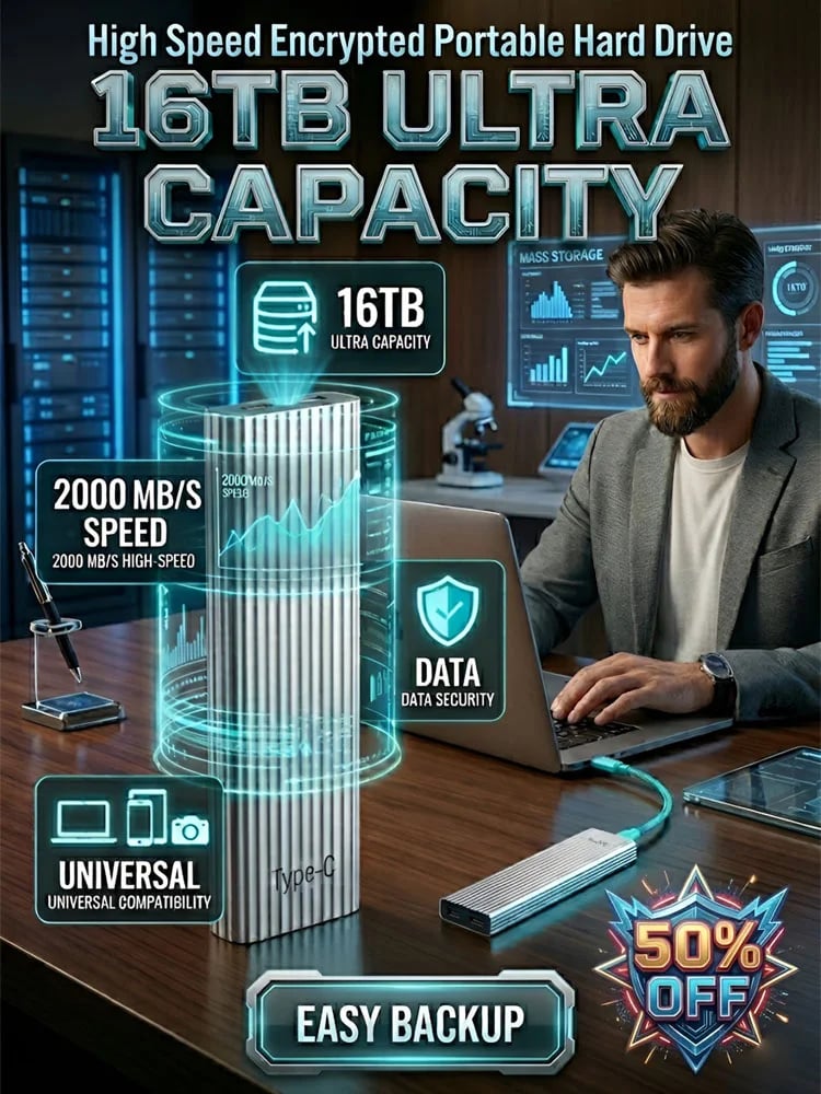 🔥16TB Portable SSD – High Speed, Massive Storage, 50K+ Sold