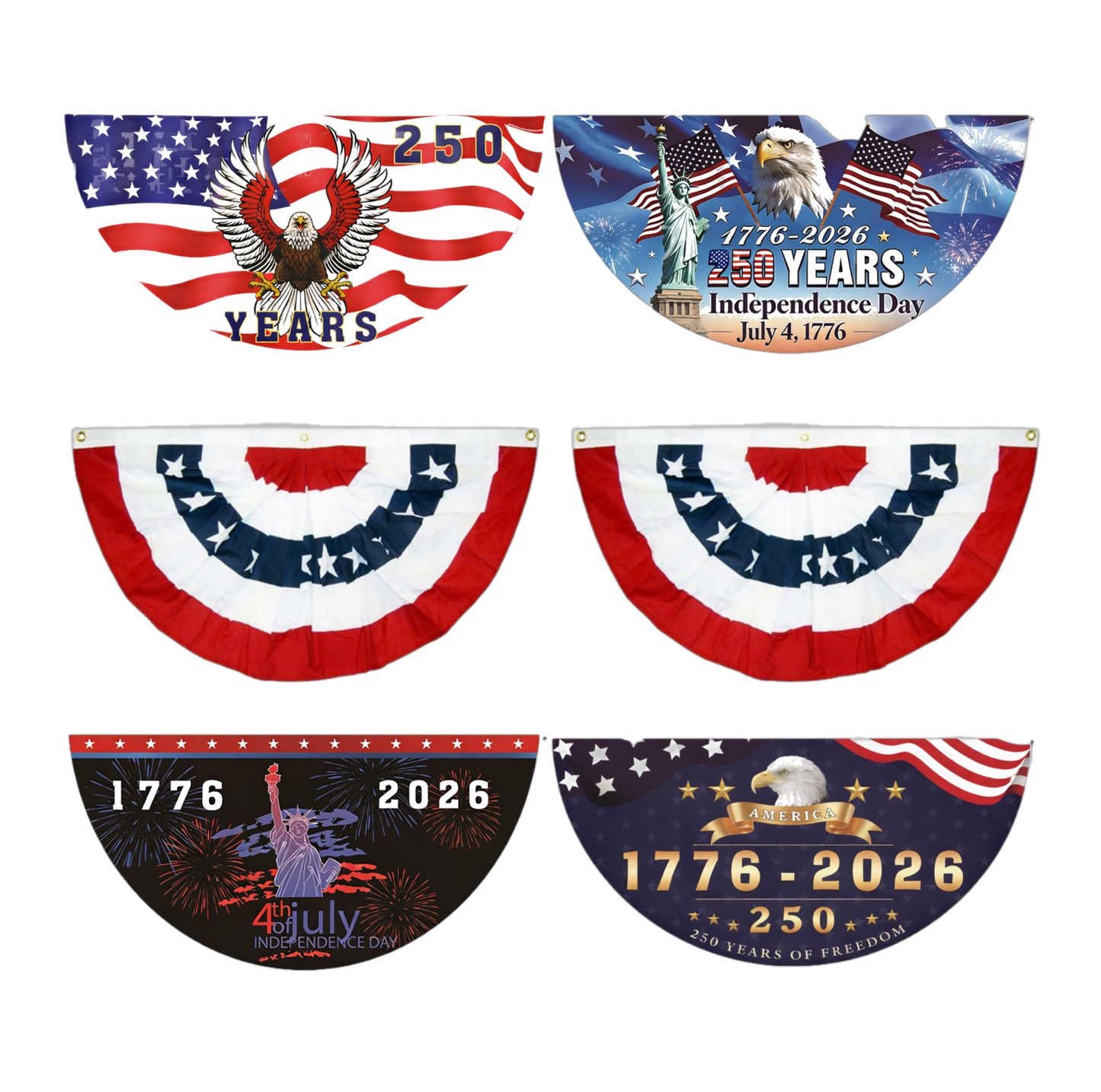 250th Anniversary USA Bunting Flag | Heavy-Duty & Fade Resistant