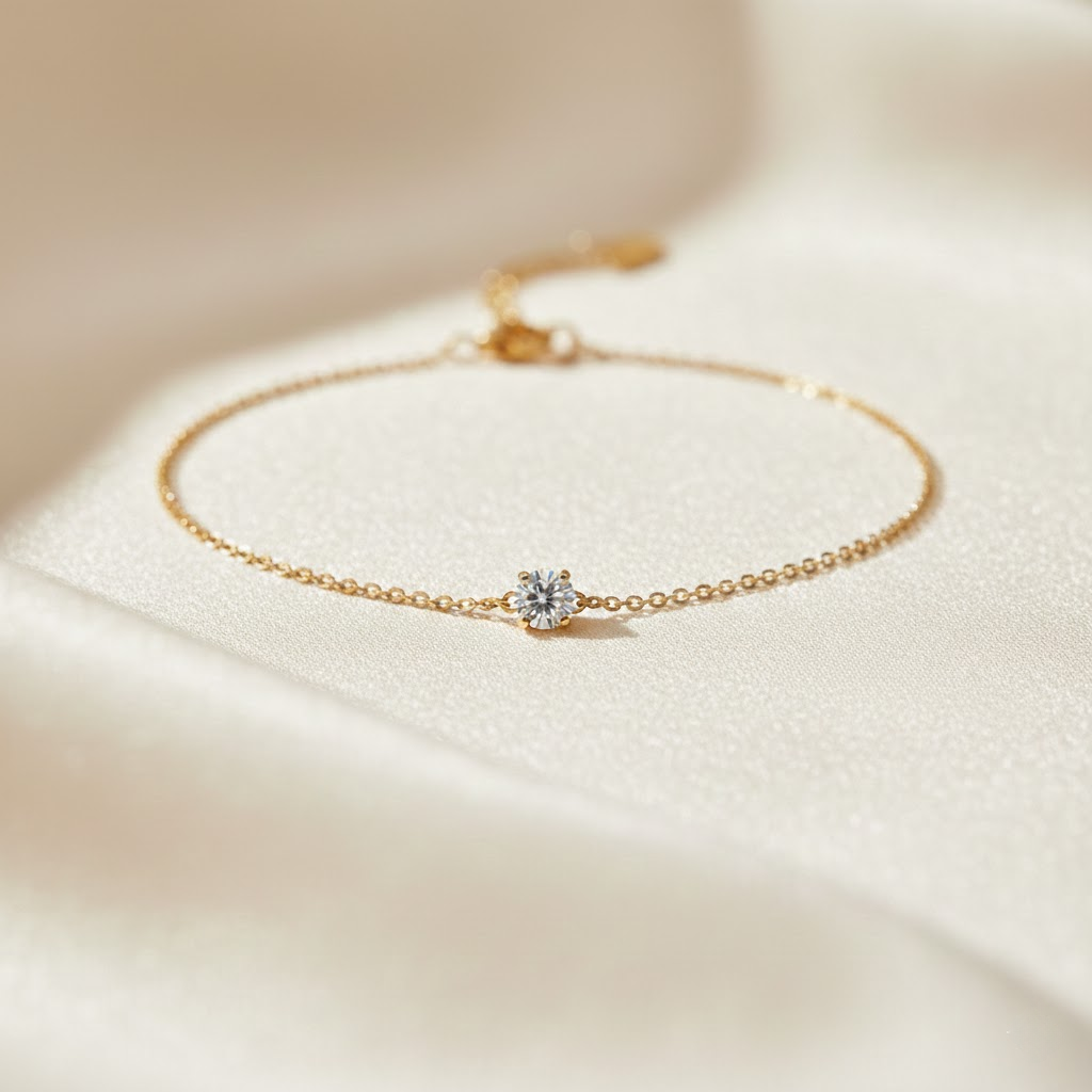 Elegant Dainty Charm Bracelet - 14K Gold Plated
