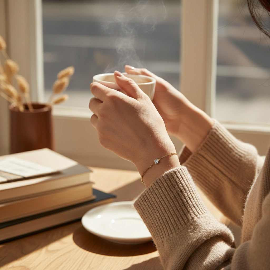 Elegant Dainty Charm Bracelet - 14K Gold Plated