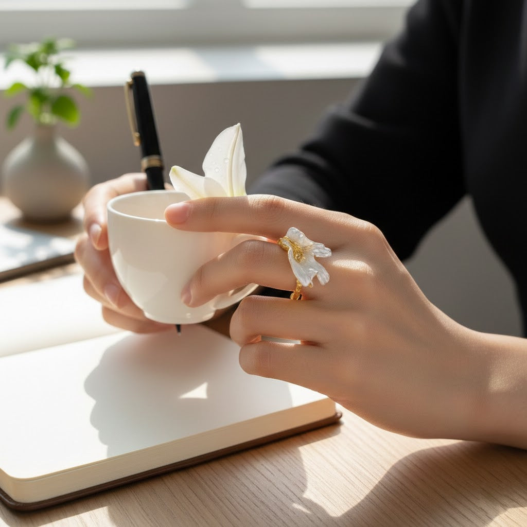 Enchanted Flora Sculptural Open Ring