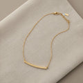 Minimalist Brushed Gold Bar Necklace