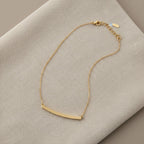 Minimalist Brushed Gold Bar Necklace