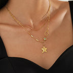 Celestial Double-Layer Star Pendant Necklace